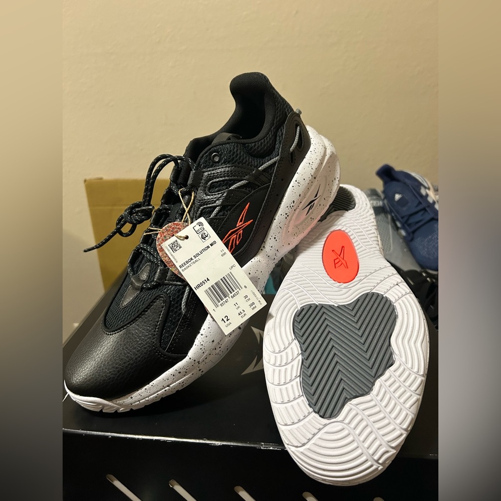 Reebok Solution Mid 'Black Orange Flare' men’s Shoe Size 12 brand new no box